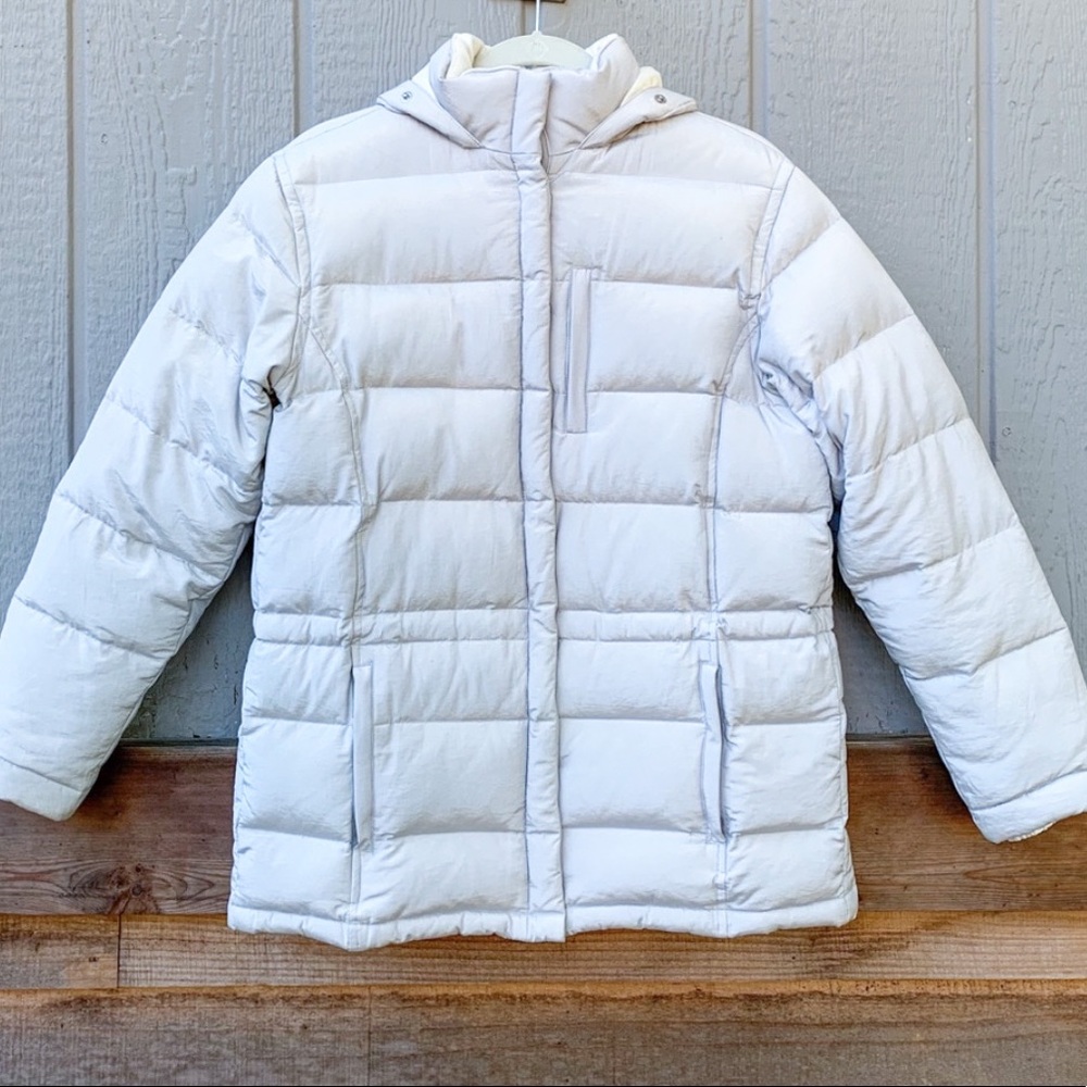 Ralph Lauren white gray insulated winter down snap zip closure puffer jacket - Picture 2 of 16